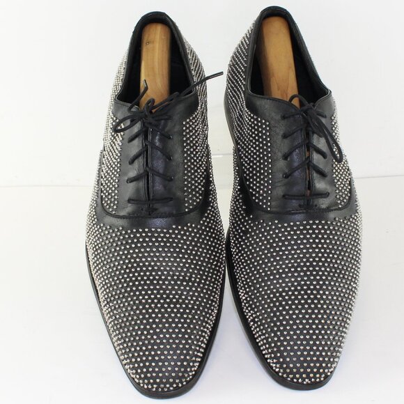 Rare Hugo Boss Silver Studded Leather Oxford Dress Shoes Mens (US 9.5/EU 43.5) - Picture 5 of 11